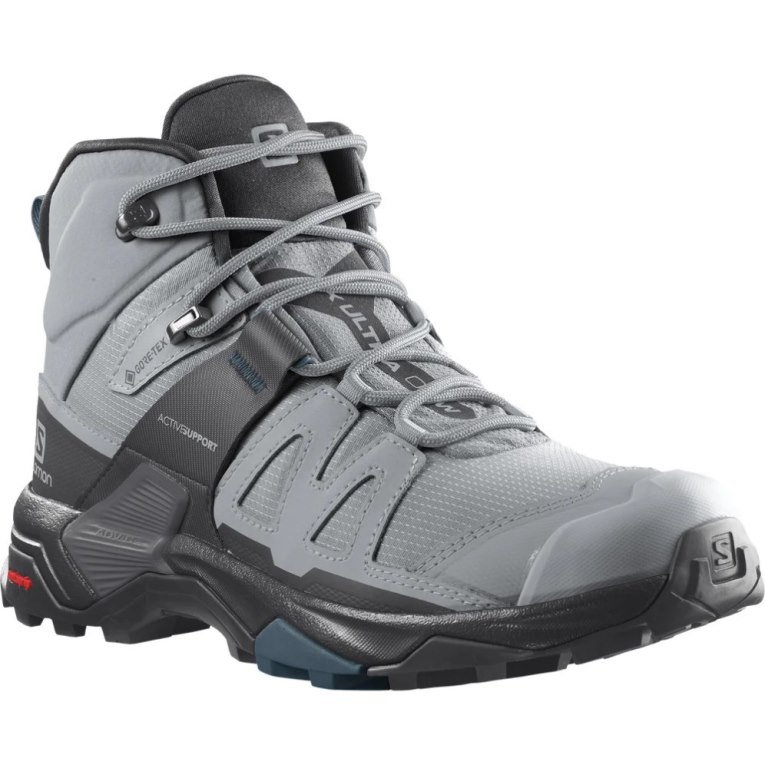 Light Grey / Black Salomon X Ultra 4 Mid GTX Women's Hiking Boots | PH 46035A